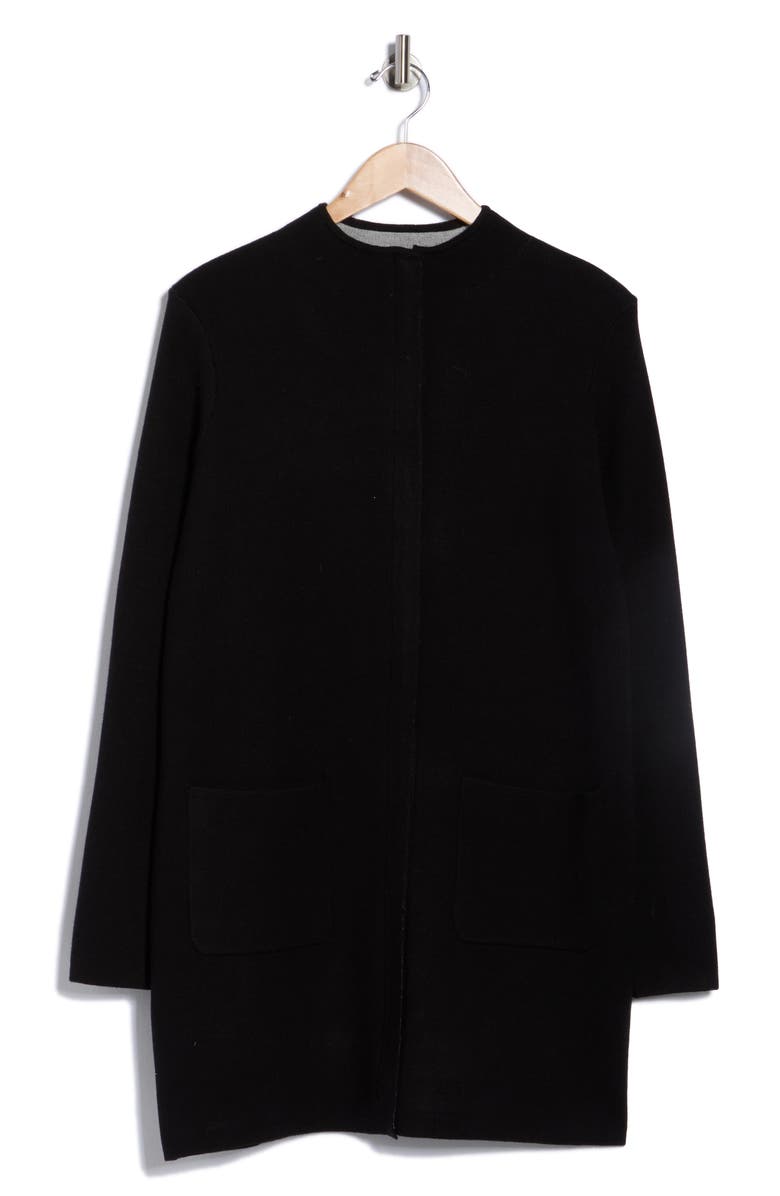 T Tahari Funnel Neck Long Sleeve Sweater, Alternate, color, Black/ Medium Grey Heather