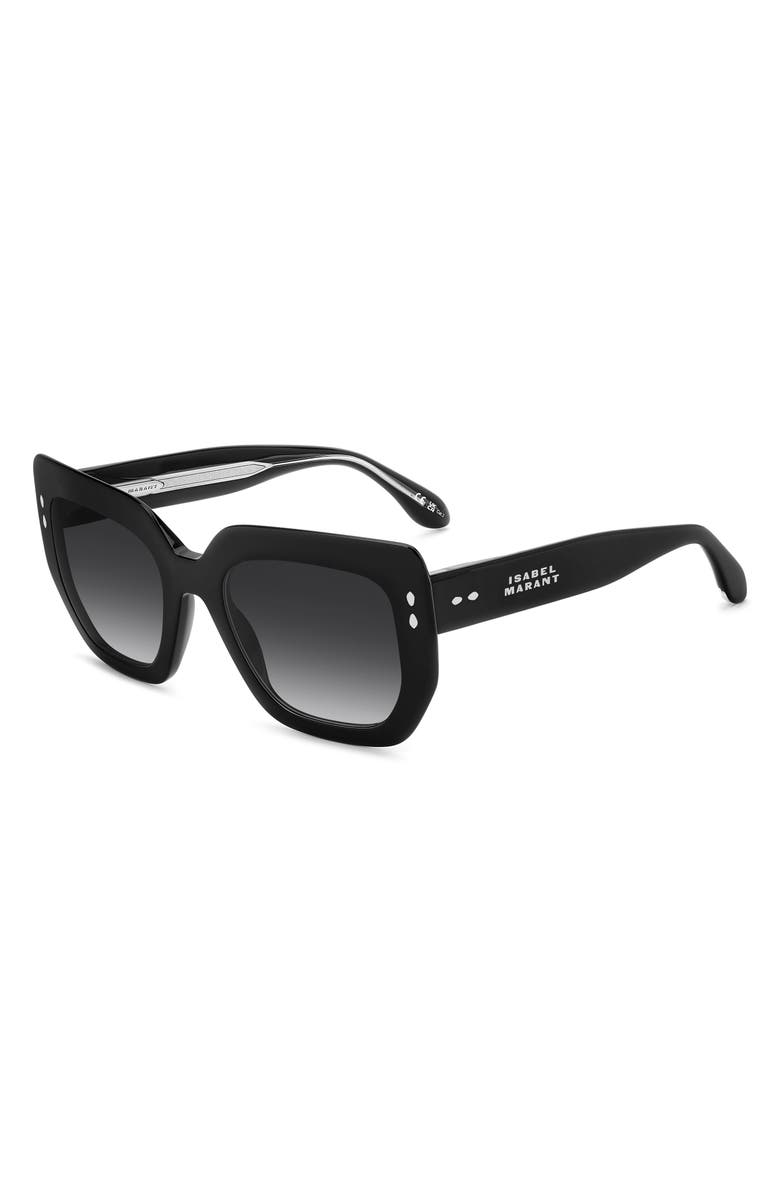 Isabel Marant 53mm Gradient Rectangular Sunglasses, Alternate, color, Black/ Dark Grey Sf