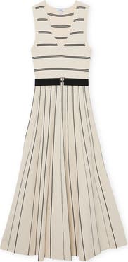 Reiss Mallory Sleeveless Stripe Knit Midi Dress