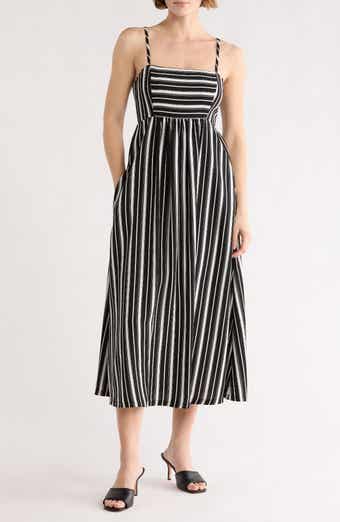 Melrose and Market Stripe Babydoll Midi Dress