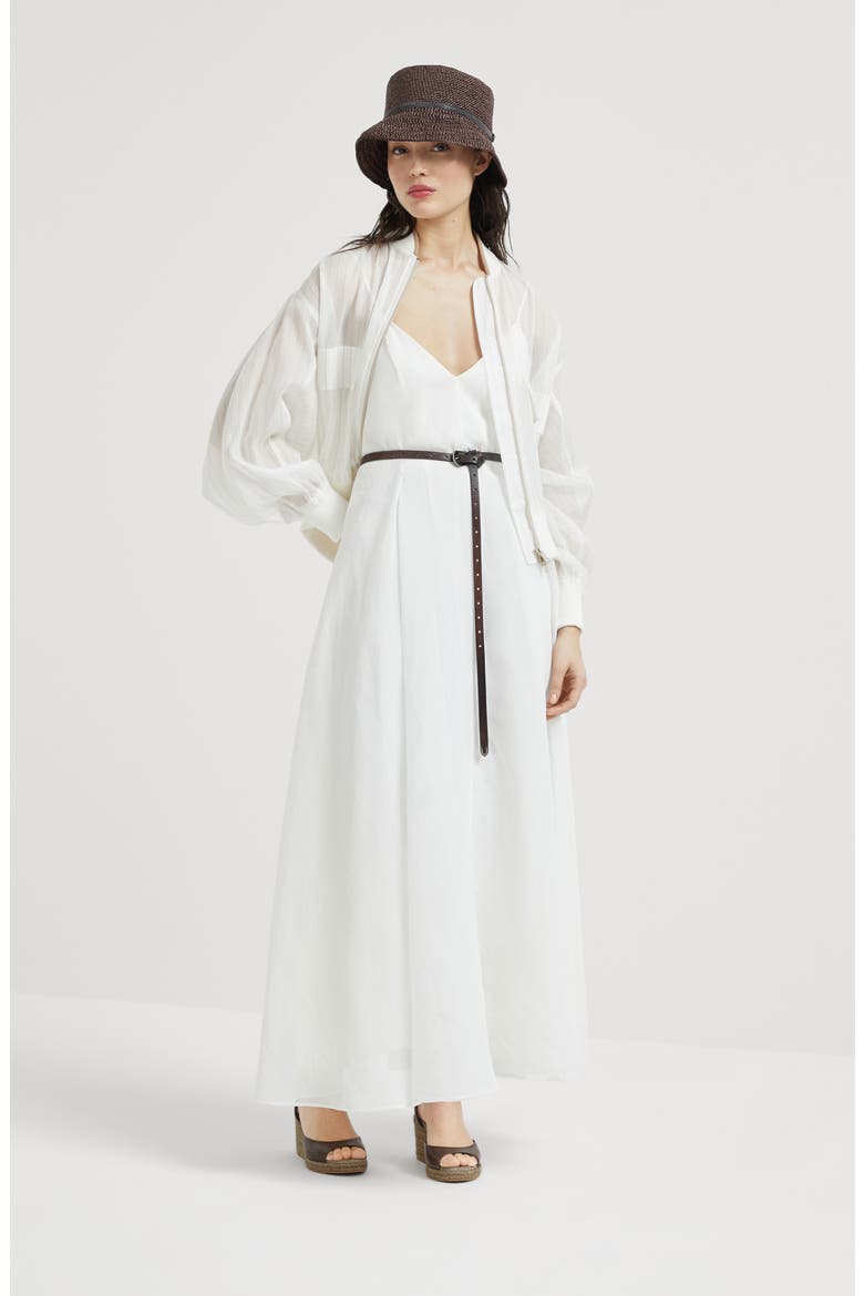 Organza dress with monili, Alternate, color, White