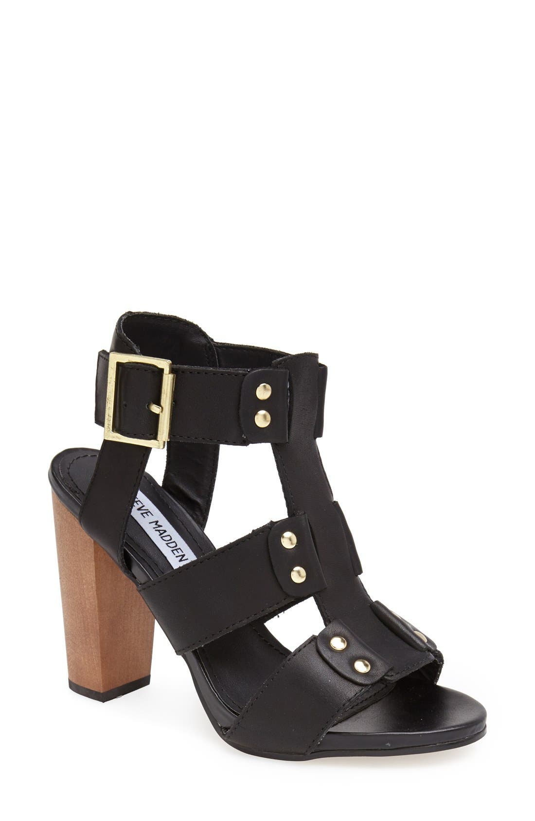 'Nevile' Sandal, Main, color, BLACK