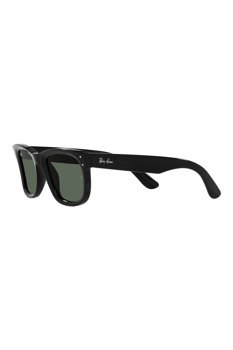 Reverse Wayfarer 53mm Square Sunglasses, Main, color, BLACK