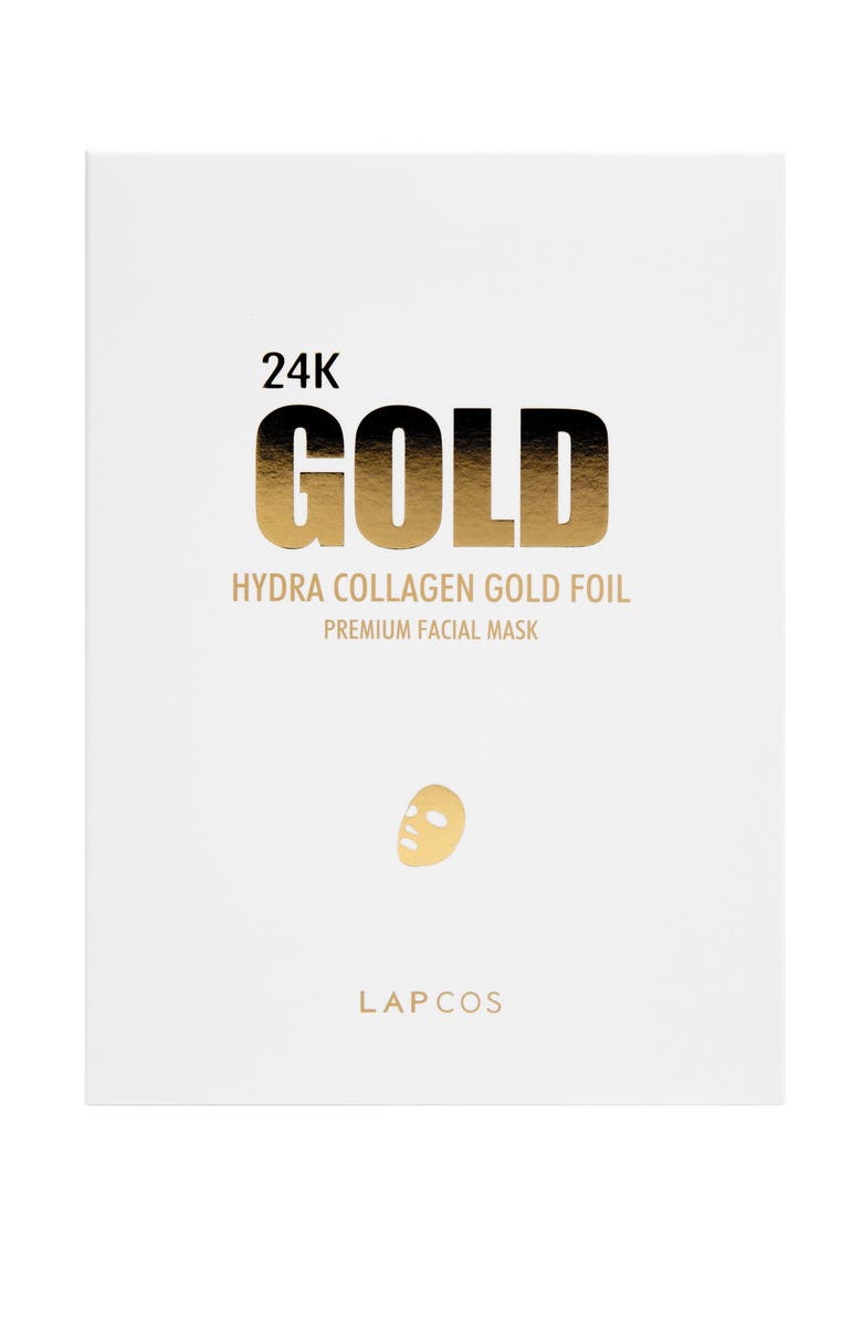 LAPCOS 24k Gold Hydra Collagen Mask, Main, color, White