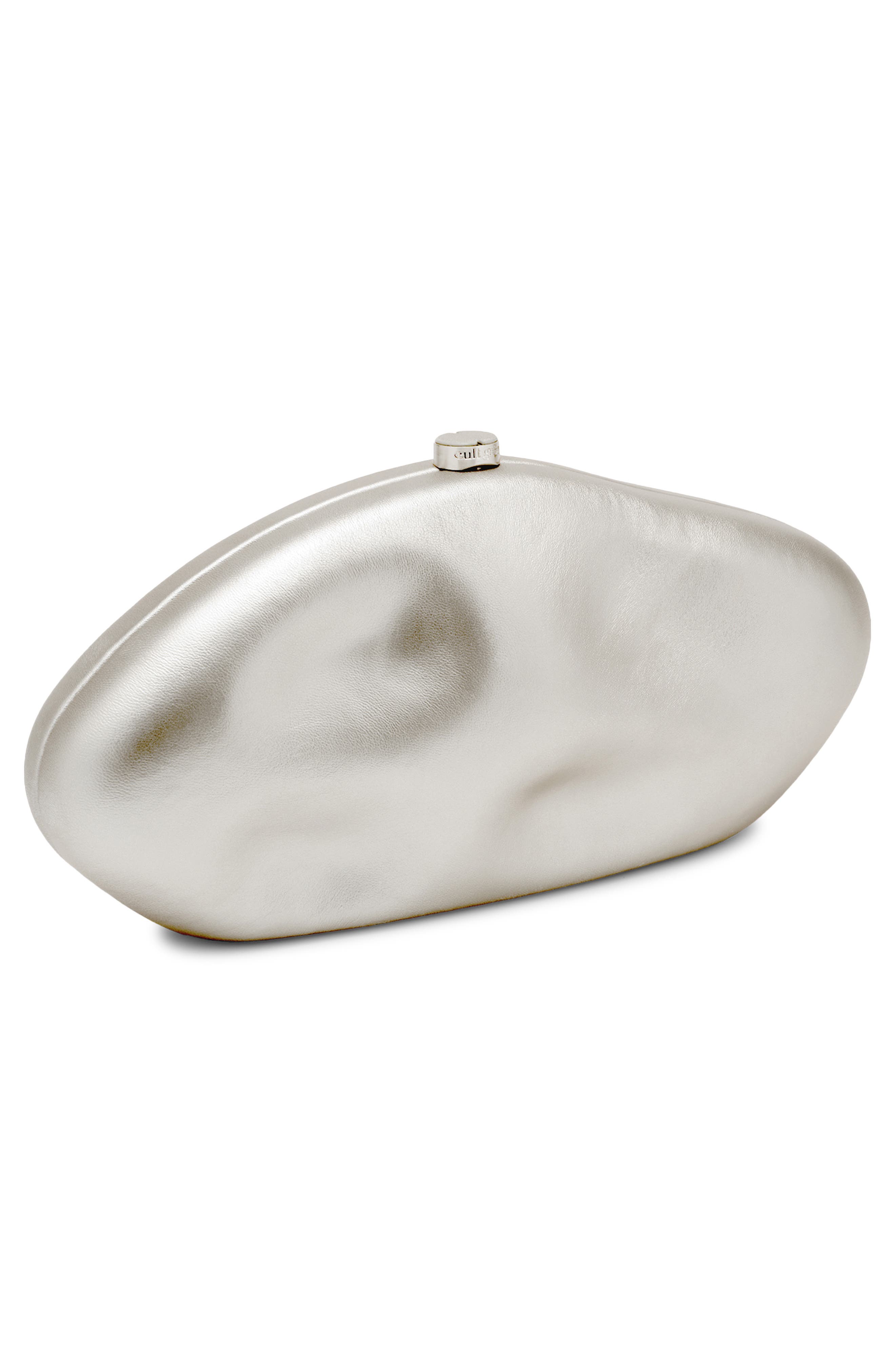 The Caldera Leather Clutch, Alternate, color, SILVER