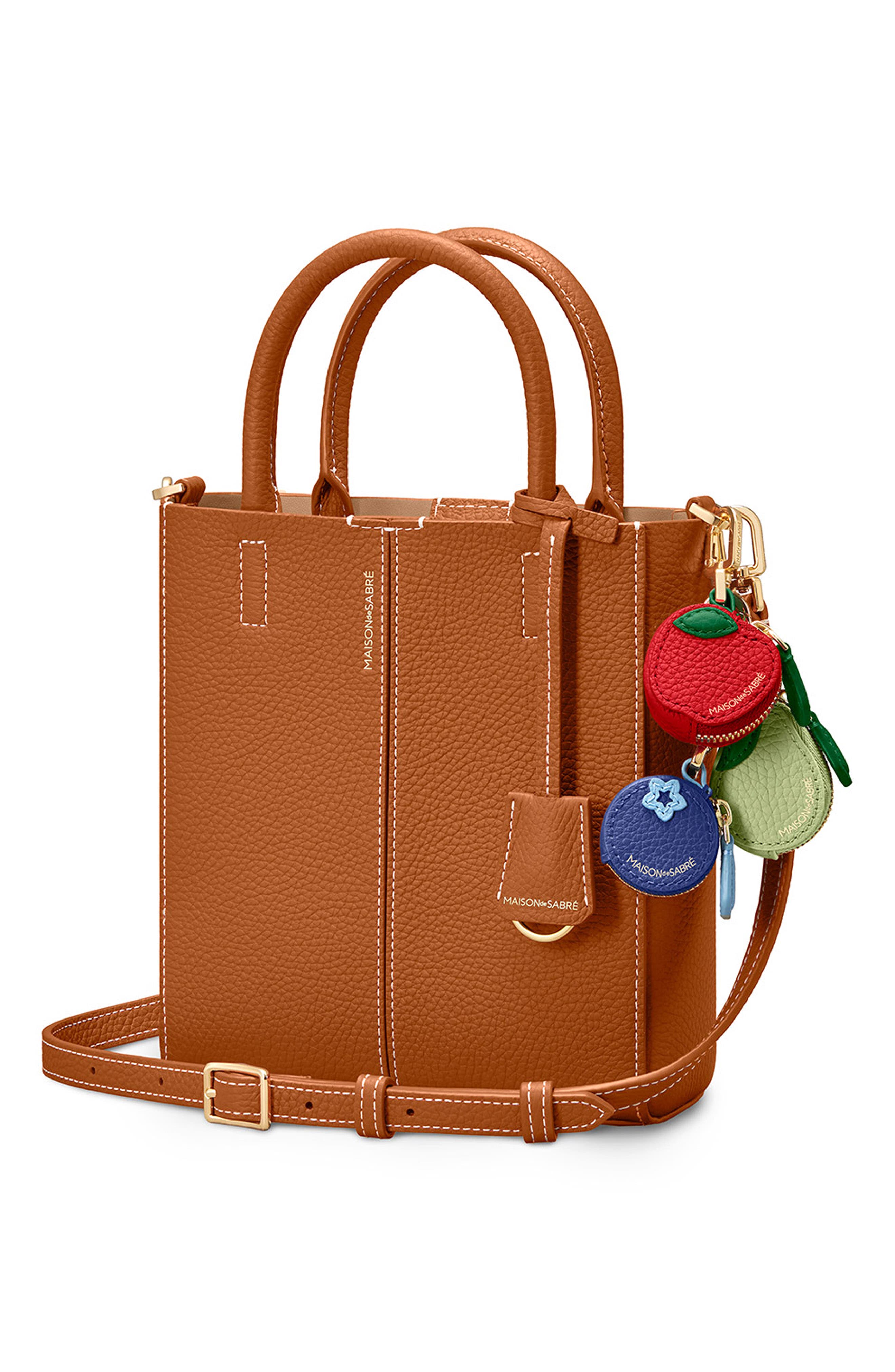 Mini Leather Soft Tote, Alternate, color, Pecan Nude