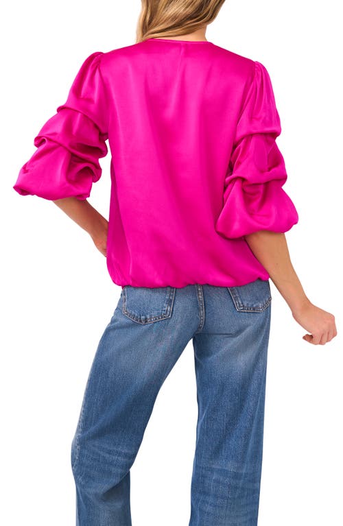 Vince Camuto V-neck Bubble Sleeve Top In Pink