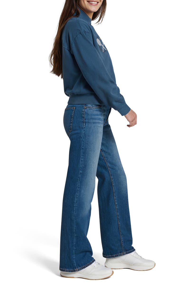 Wildfox Carly Sports Club Quarter Zip Pullover, Alternate, color, Vintage Indigo