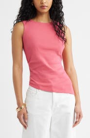 Open Edit Asymmetric Rib Cotton Tank