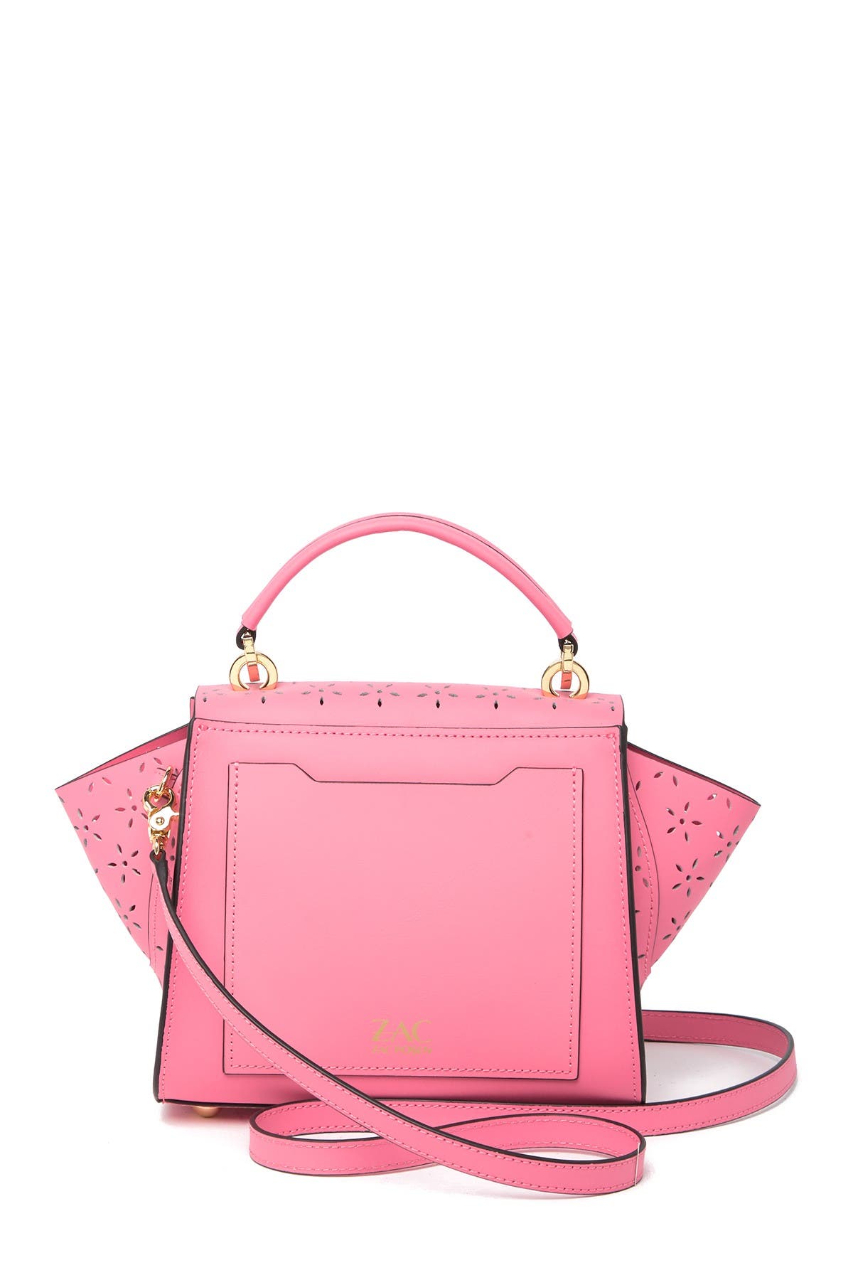 ZAC Zac Posen Eartha  Lasercut Floral Leather Top Handle Bag, Alternate, color, 