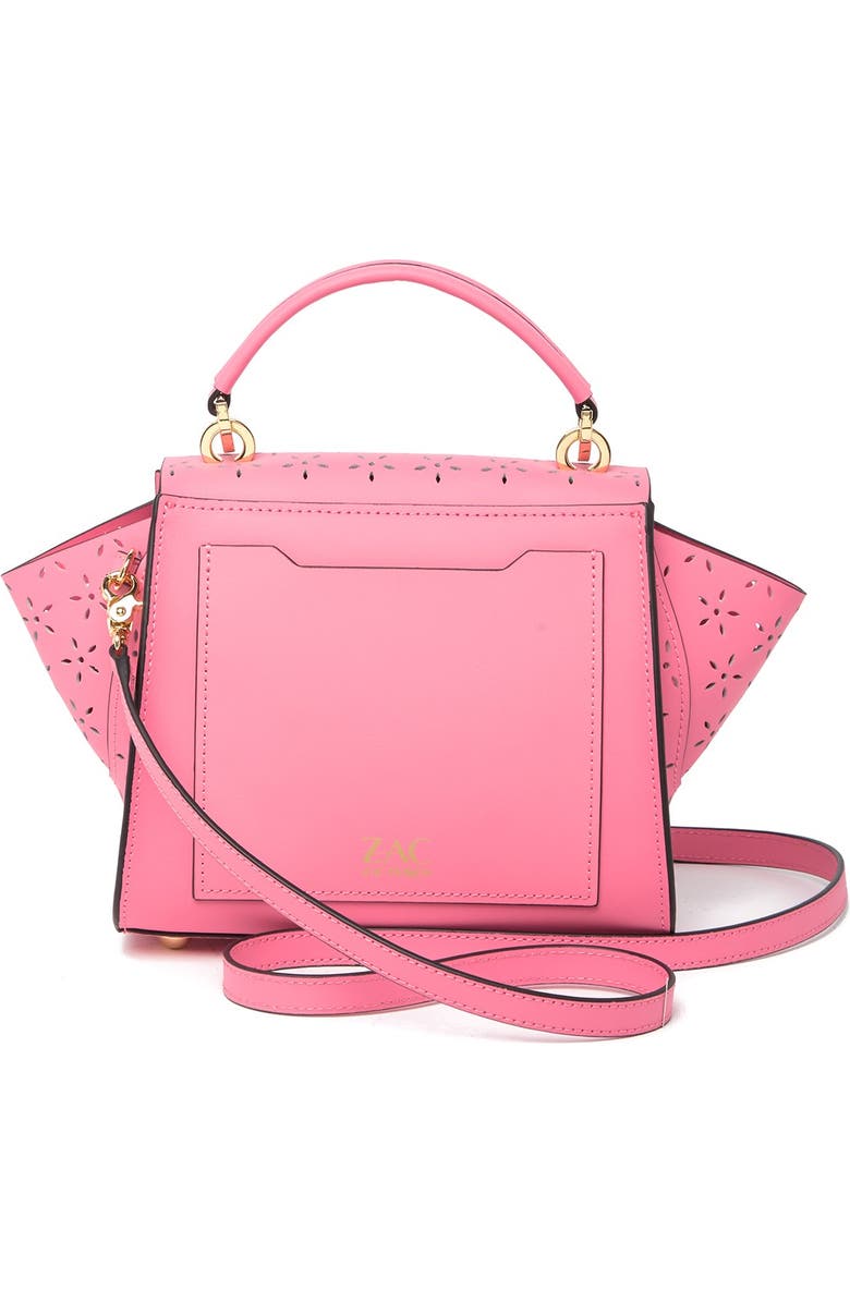 ZAC Zac Posen Eartha Lasercut Floral Leather Top Handle Bag, Alternate, color,