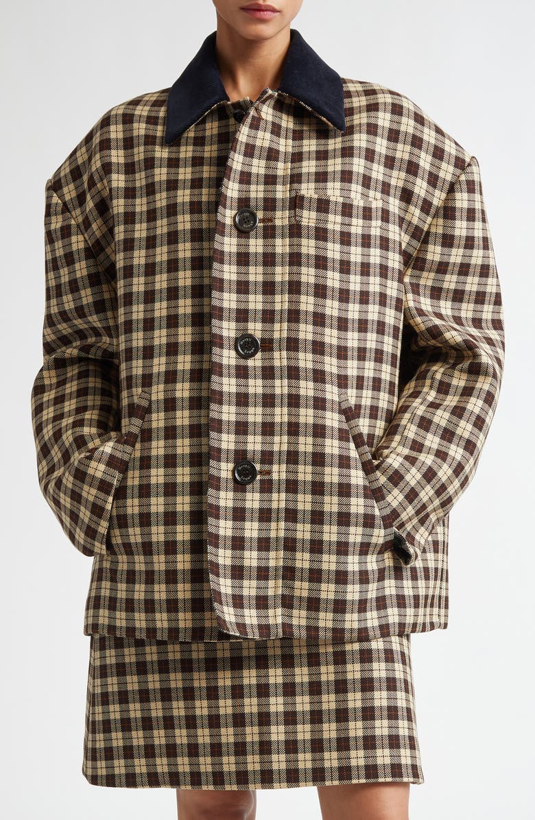 Meryll Rogge Check Wool & Silk Double Face Jacket, Main, color,