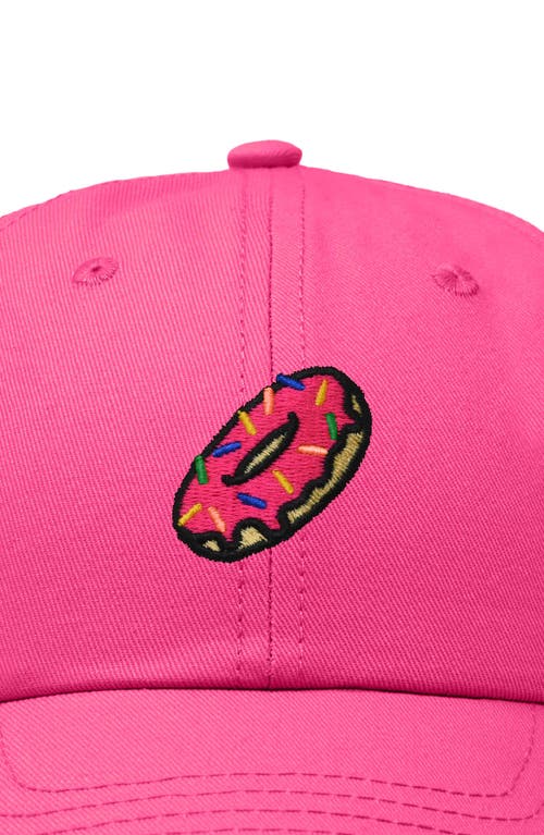 Dalix Donut Embroidered Adjustable Cap In Hot Pink