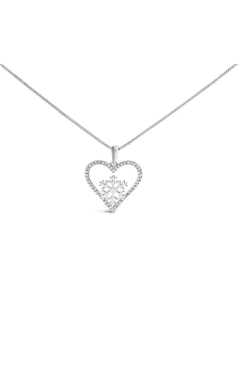 Haus of Brilliance 925 Sterling Silver 1/10ct TDW Diamond Heart Pendant Necklace 18", Main, color, Silver
