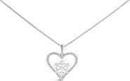 Haus of Brilliance 925 Sterling Silver 1/10ct TDW Diamond Heart Pendant Necklace 18"