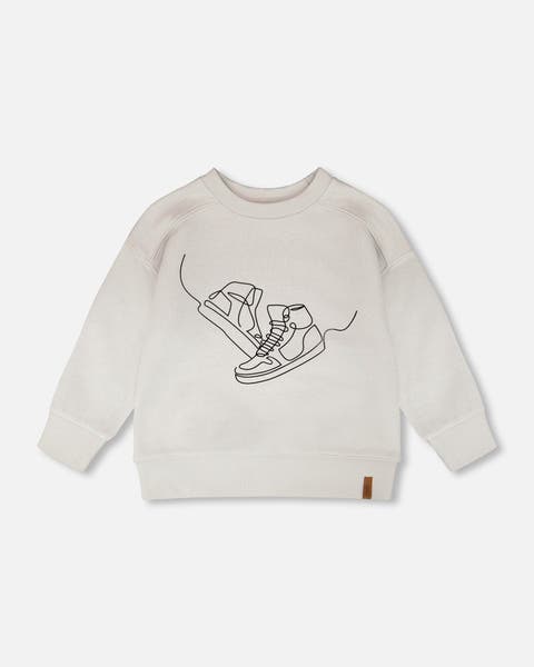Long Sleeve Sneaker French Terry Sweatshirt (Toddler, Little Kid & Big Kid)