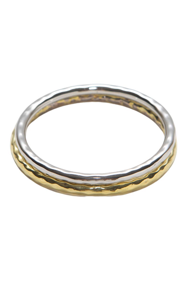 Set of 2 Hammered Bangles, Main, color, GOLD/ SIL