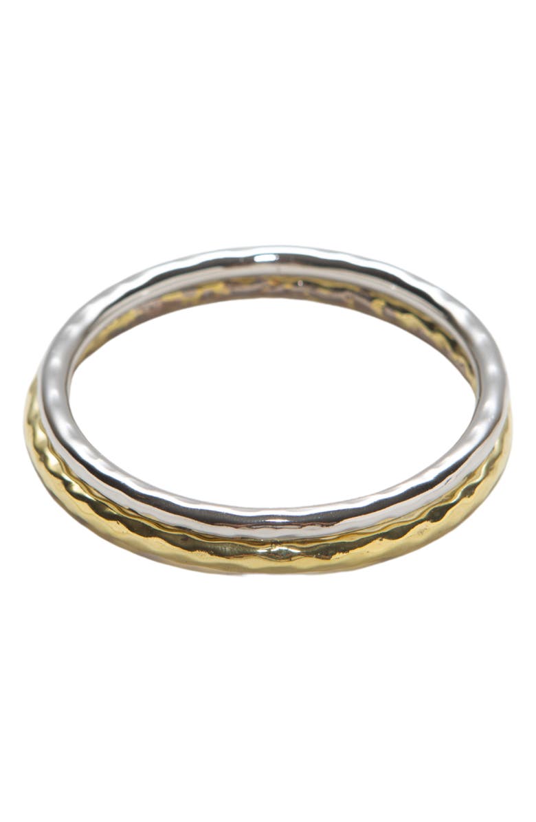 ARGENTO VIVO Set of 2 Hammered Bangles, Main, color, Gold/ Sil