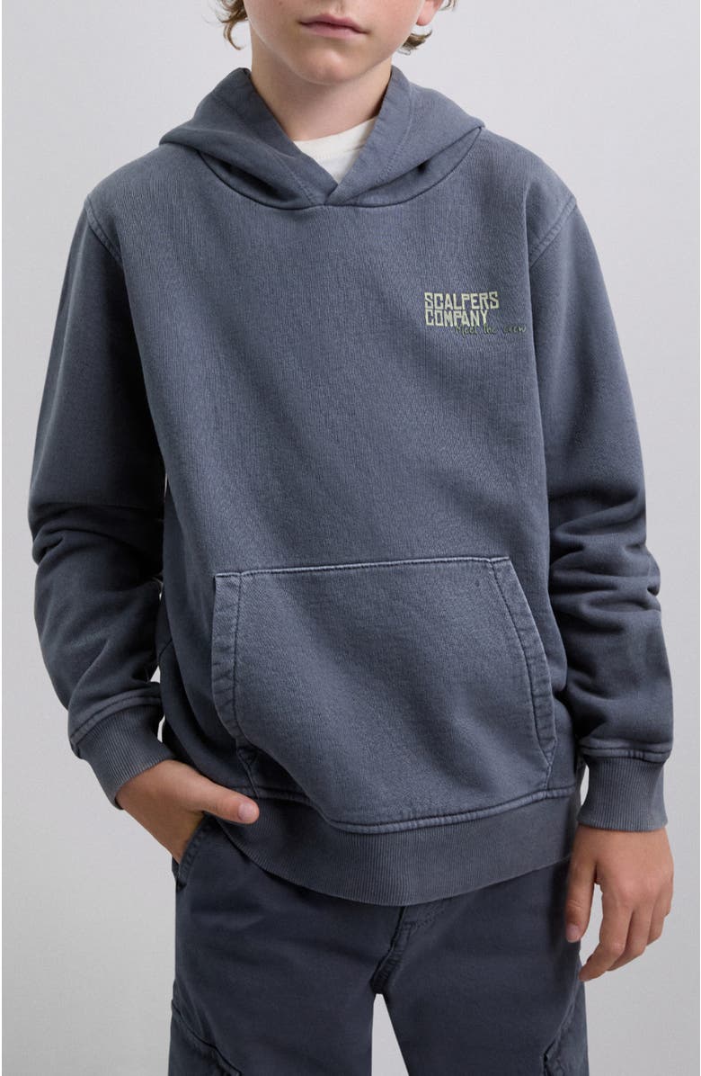 Scalpers Typeskullhoodie Kids, Alternate, color, Navy