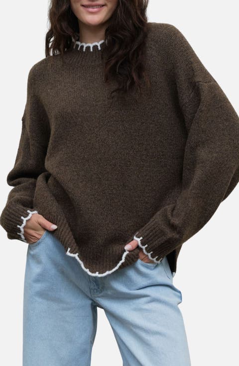 Scalloped Trim Sweater
