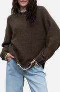 Blu Pepper Scalloped Trim Sweater