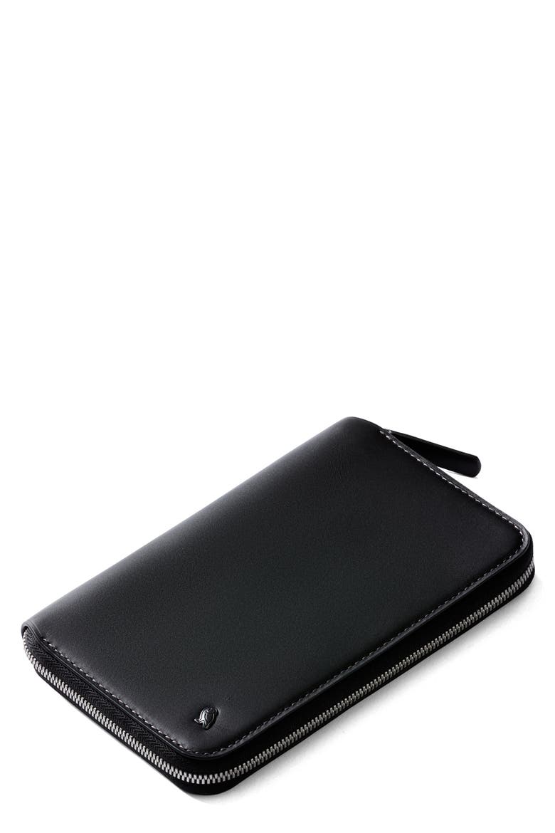 Leather RFID Travel Folio, Main, color, BLACK