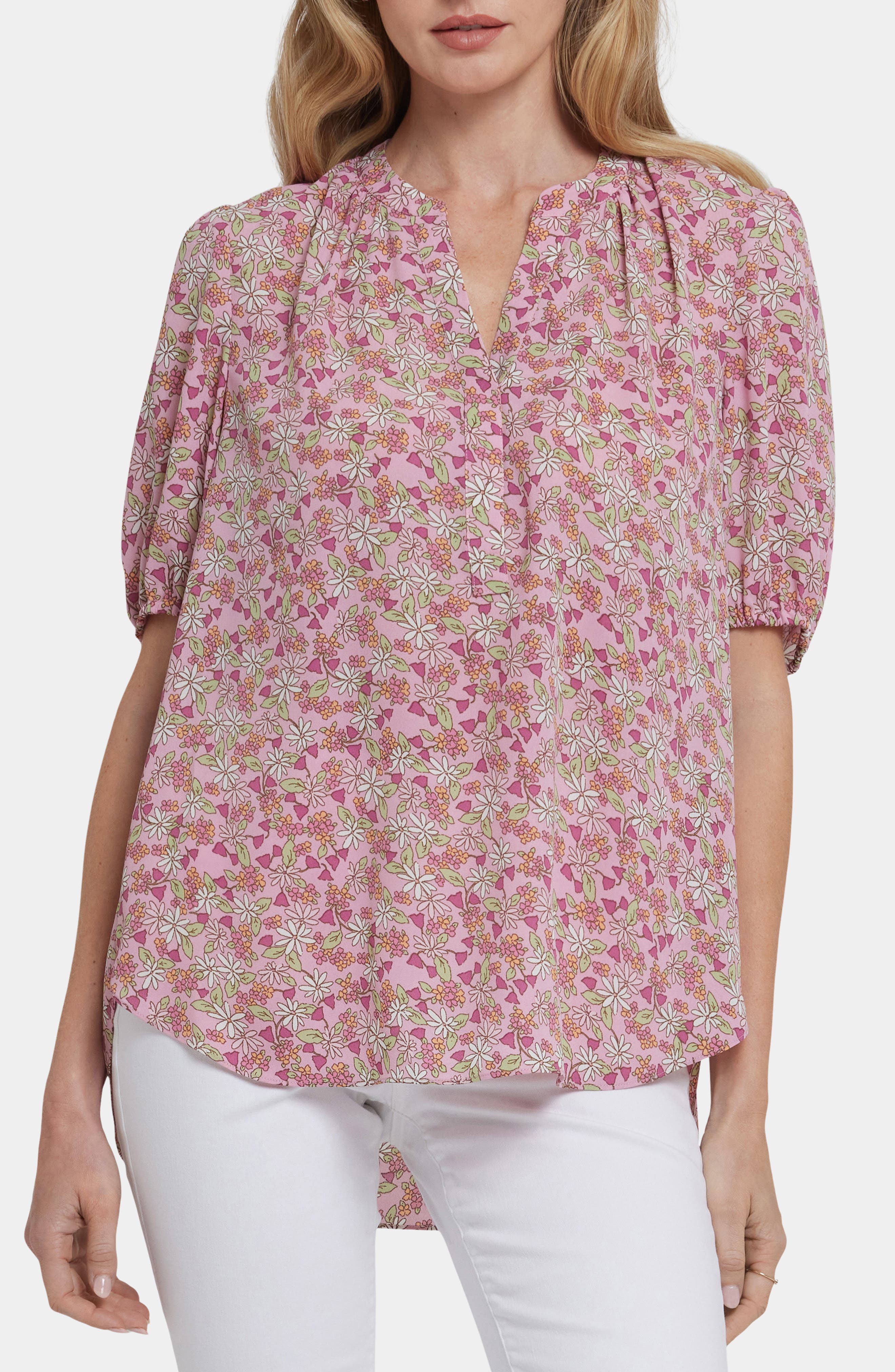 NYDJ Puff Sleeve Popover Top