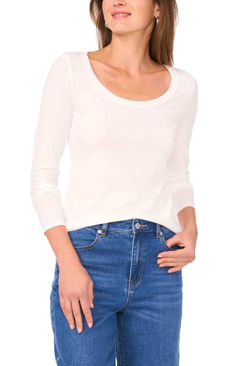 1.STATE Jersey Rib Long Sleeve Top, Alternate, color, New Ivory