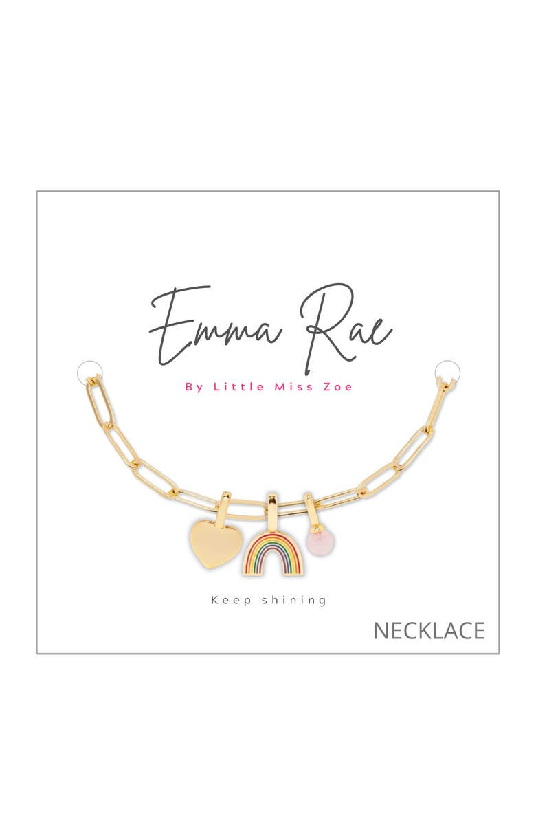 Emma Rae Rainbow Multi Charm Necklace, Main, color, 