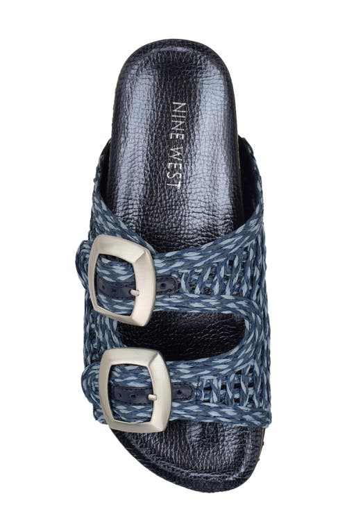 Nine West Tenli Two-strap Sandal In Medium Blue
