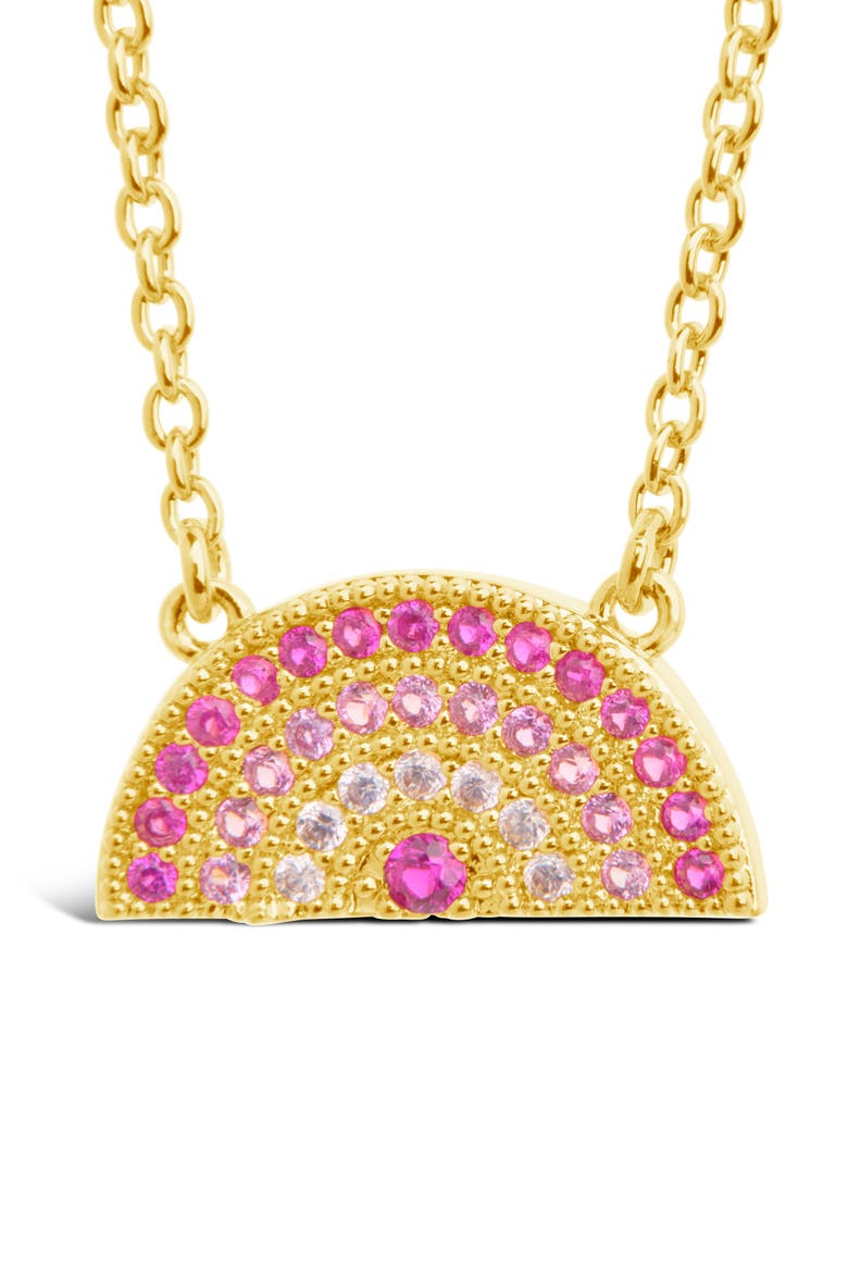 Shades of Rainbow Cubic Zirconia Pendant Necklace, Alternate, color, GOLD/ PINK