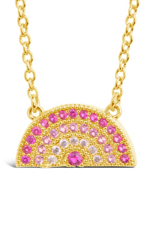 Sterling Forever Shades Of Rainbow Cubic Zirconia Pendant Necklace In Gold