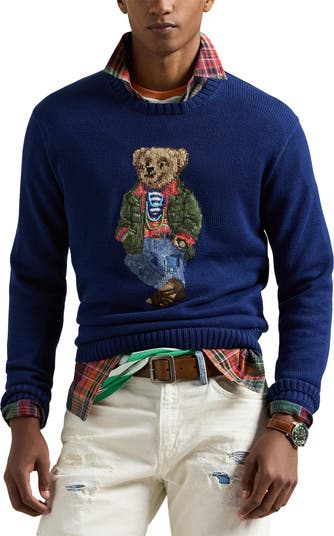 Polo Ralph Lauren Polo Bear Intarsia Cotton Crewneck Sweater