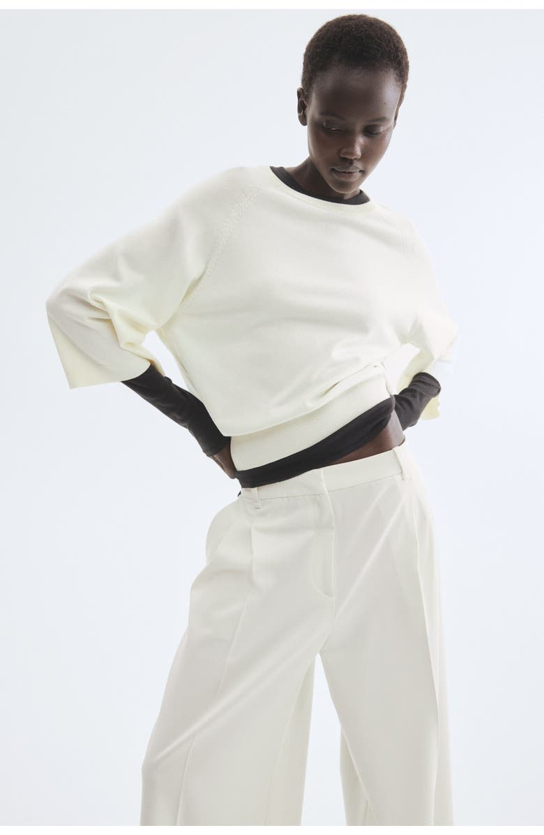 H&M Fine-knit Top, Alternate, color, Cream