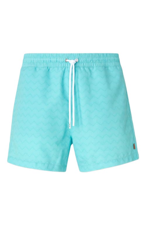 Missoni Viscose Bowling Shirt With Zig Zag Print Brushed Effect In Blue