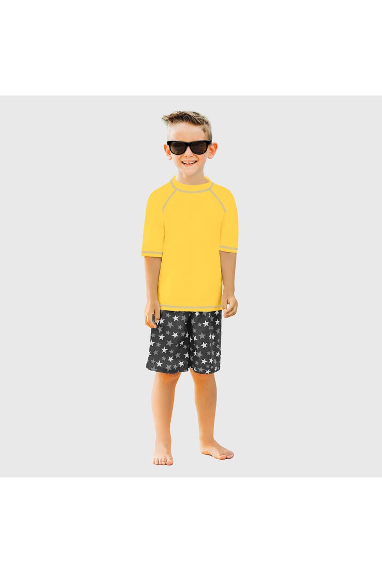 Baby Boys UPF 50+ Short Sleeve Rashguard, Main, color, Yellow