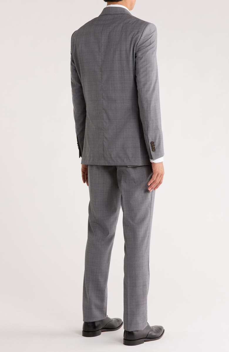 No Ordinary Joe by Ted Baker Jake Grey Windowpane Wool Suit, Alternate, color, Grey