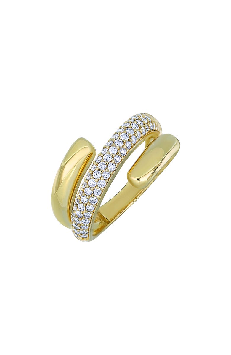 Bony Levy Kiera Diamond Pav‚ Crossover Ring, Main, color, 18K Yellow Gold
