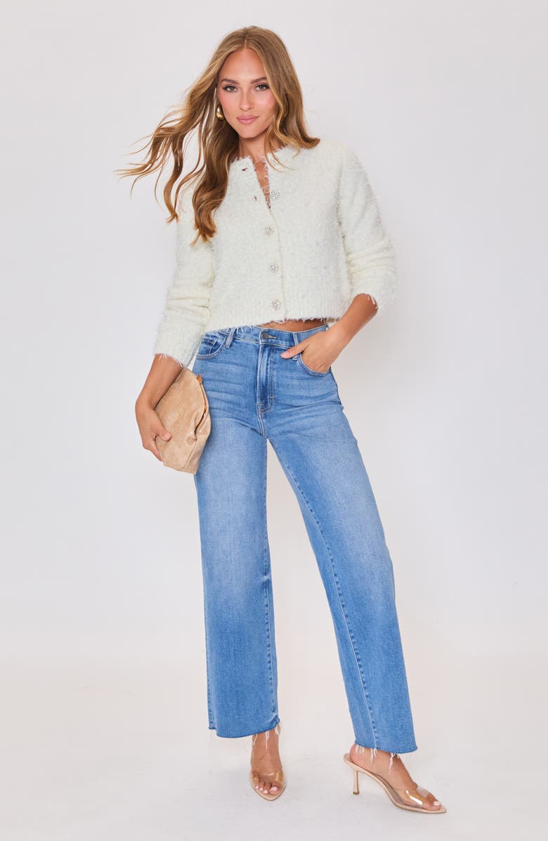 VICI Collection Snowy Day Textured Cardigan, Alternate, color, Ivory