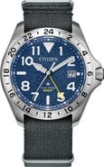 Citizen Promaster Land GMT Eco-Drive Nylon Strap Watch, 39.5mm