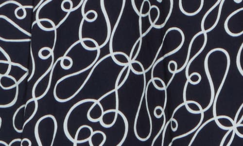 T Tahari Short Sleeve Fit & Flare Midi Dress In Blue