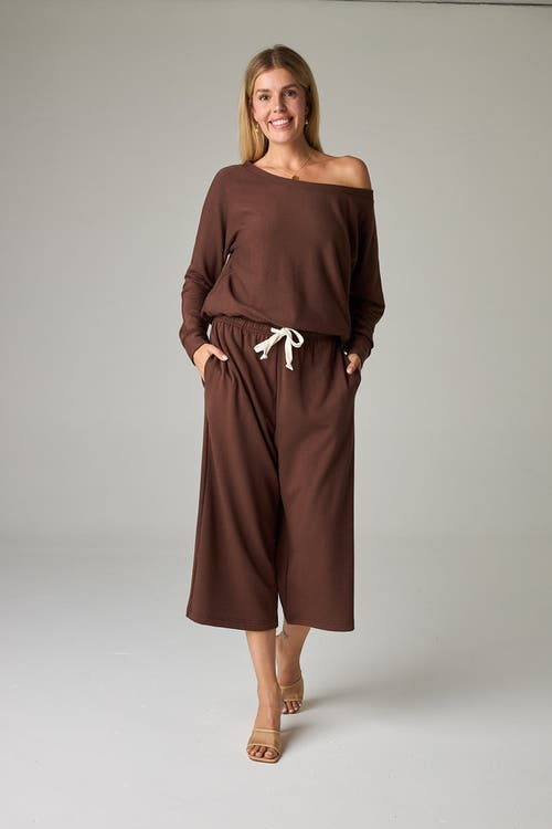 Eavolu Baikal Eco-luxe Fleece Crop Pant In Brown