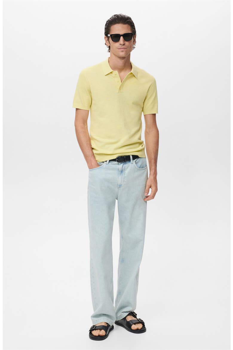 Slim Fit Knit Polo, Alternate, color, NEON YELLOW