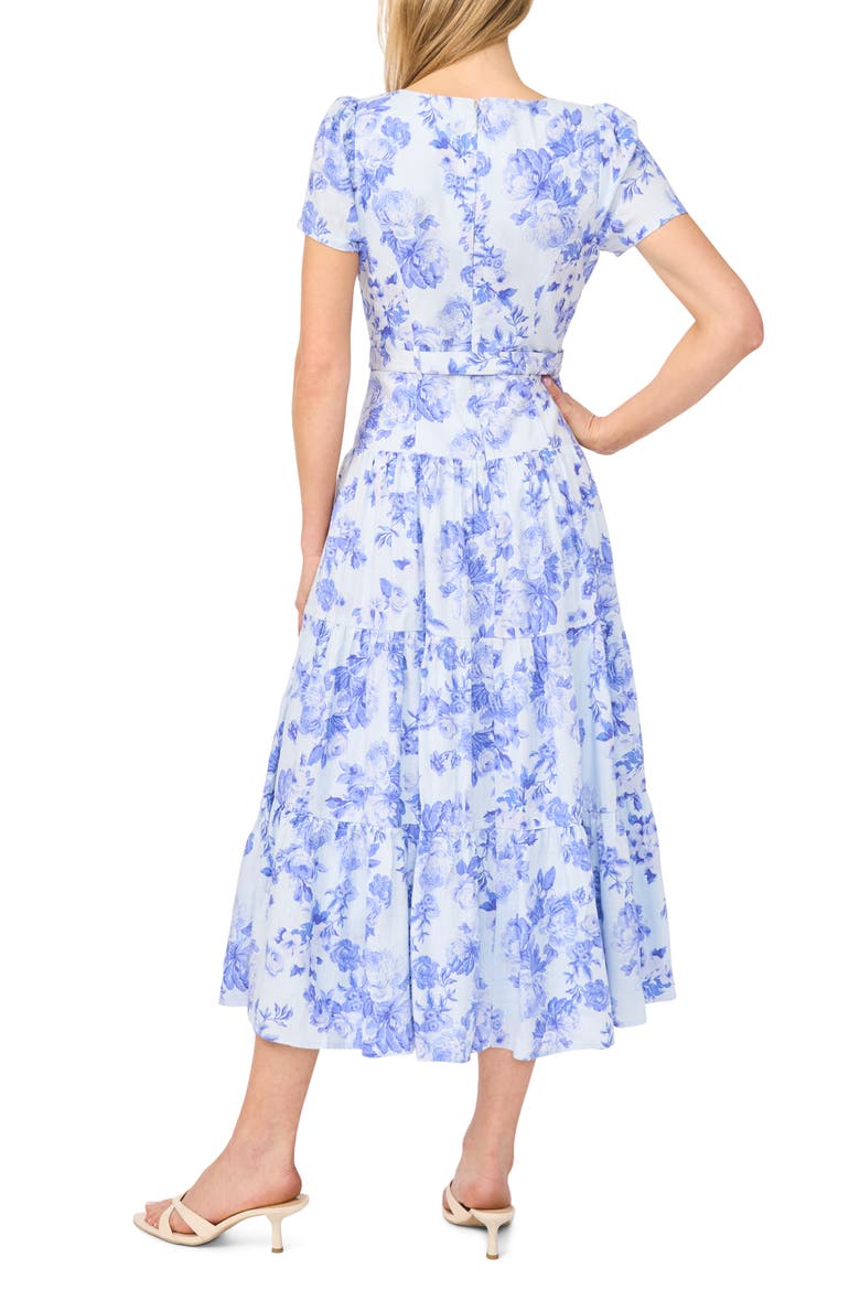 Floral Print Notched Neck Tiered Maxi Dress, Alternate, color, FRSHLAVENDER