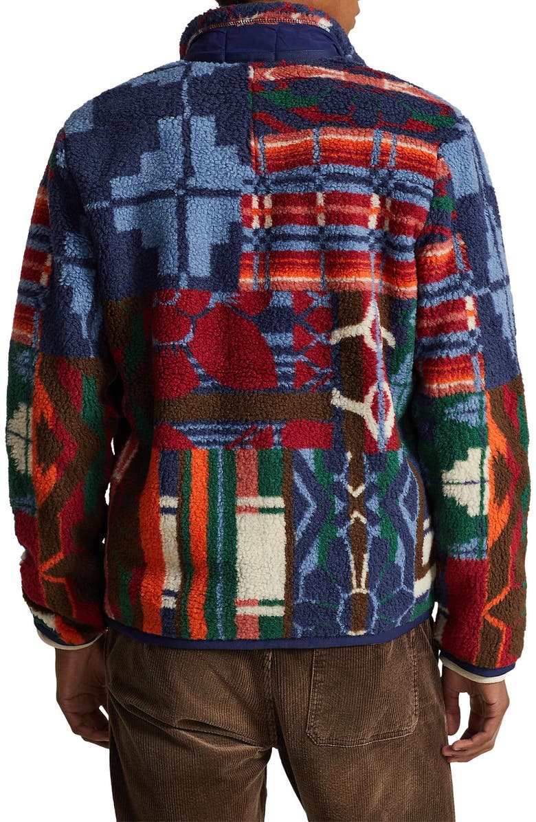 Polo Ralph Lauren High Pile Jacquard Fleece Zip Jacket, Alternate, color, 