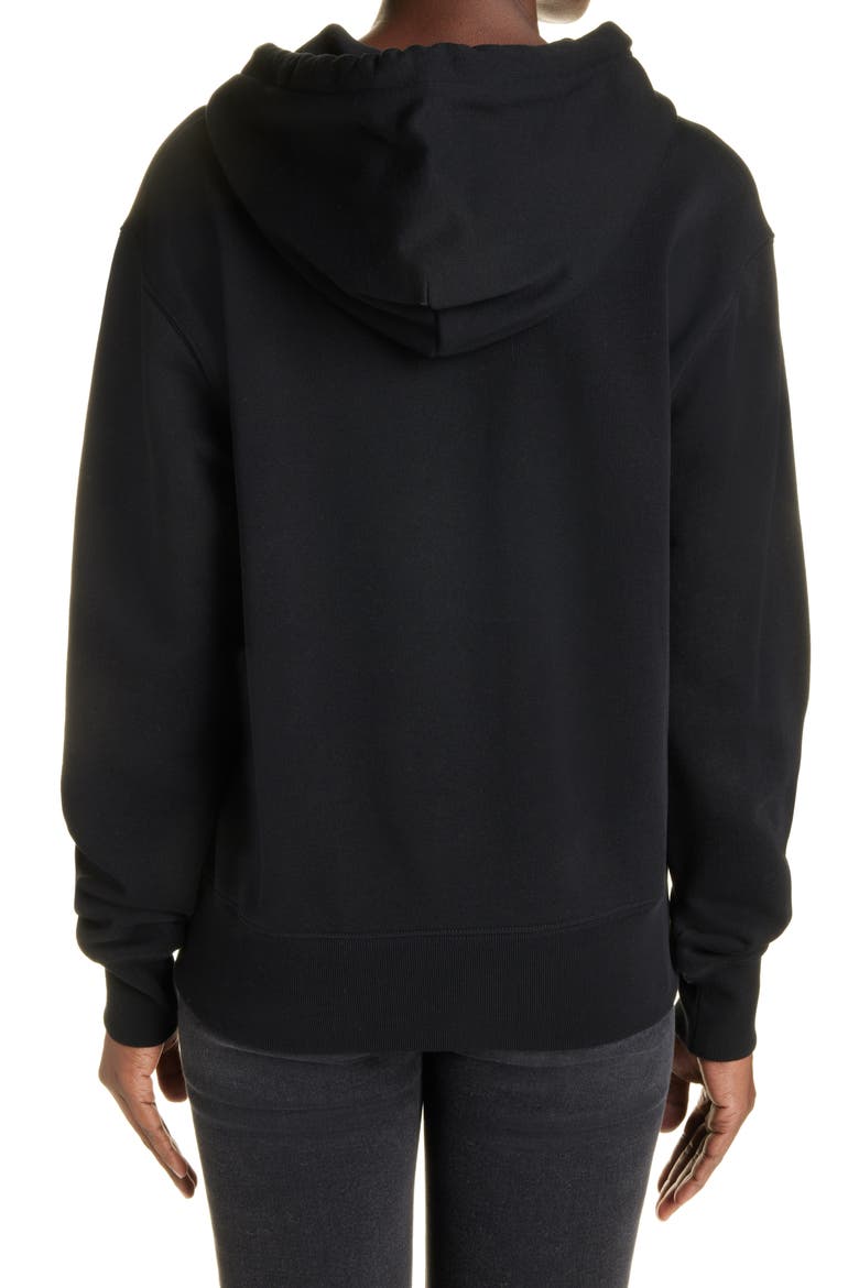 Fairah Face Patch Cotton Hoodie, Alternate, color, BLACK