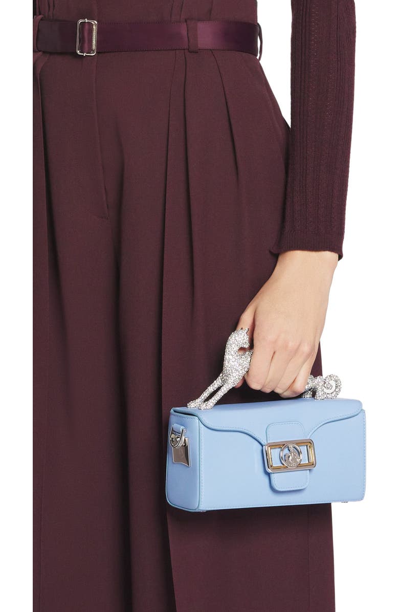 Lanvin Nano Pencil Cat Bag In Leather And Rhinestone, Alternate, color,