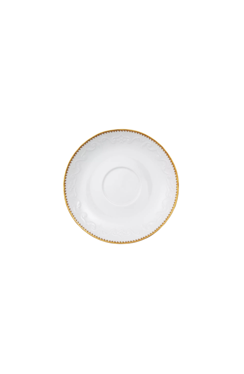 Anna Weatherley Simply Anna Tea Saucer, Main, color, White/Gold