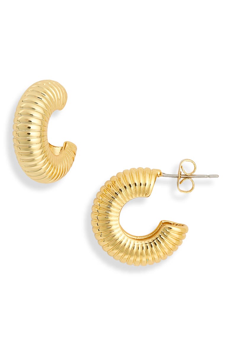 West Hoop Earrings, Main, color, GOLD