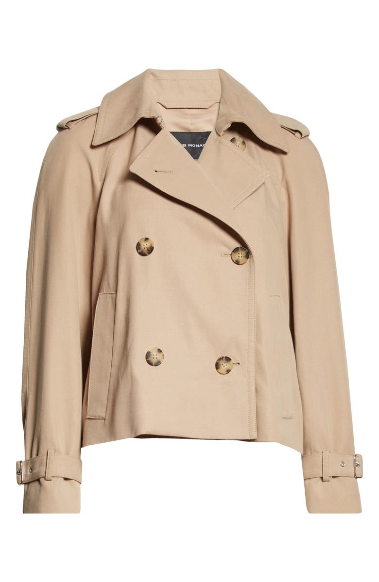 Club Monaco Soft Crop Trench Coat, Alternate, color, Dune